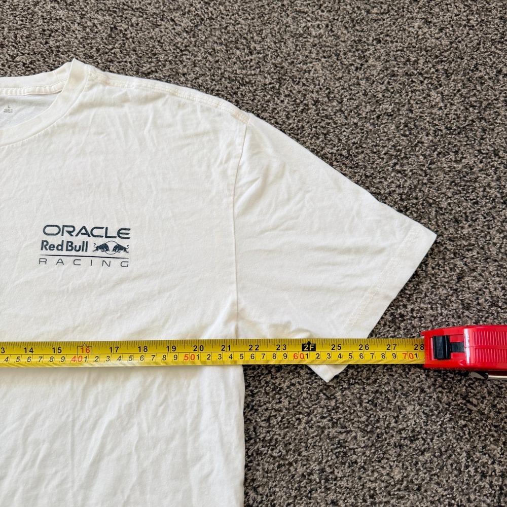F1 Cota Redbull Racing Max Verstappen Men's Large White T-shirt Hollister Boxy - Picture 4 of 6